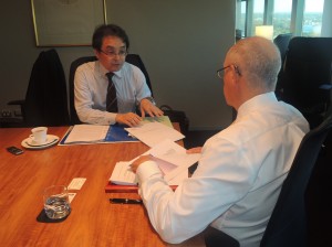 Professor Inatsugu with Commissioner Barry. March 2013